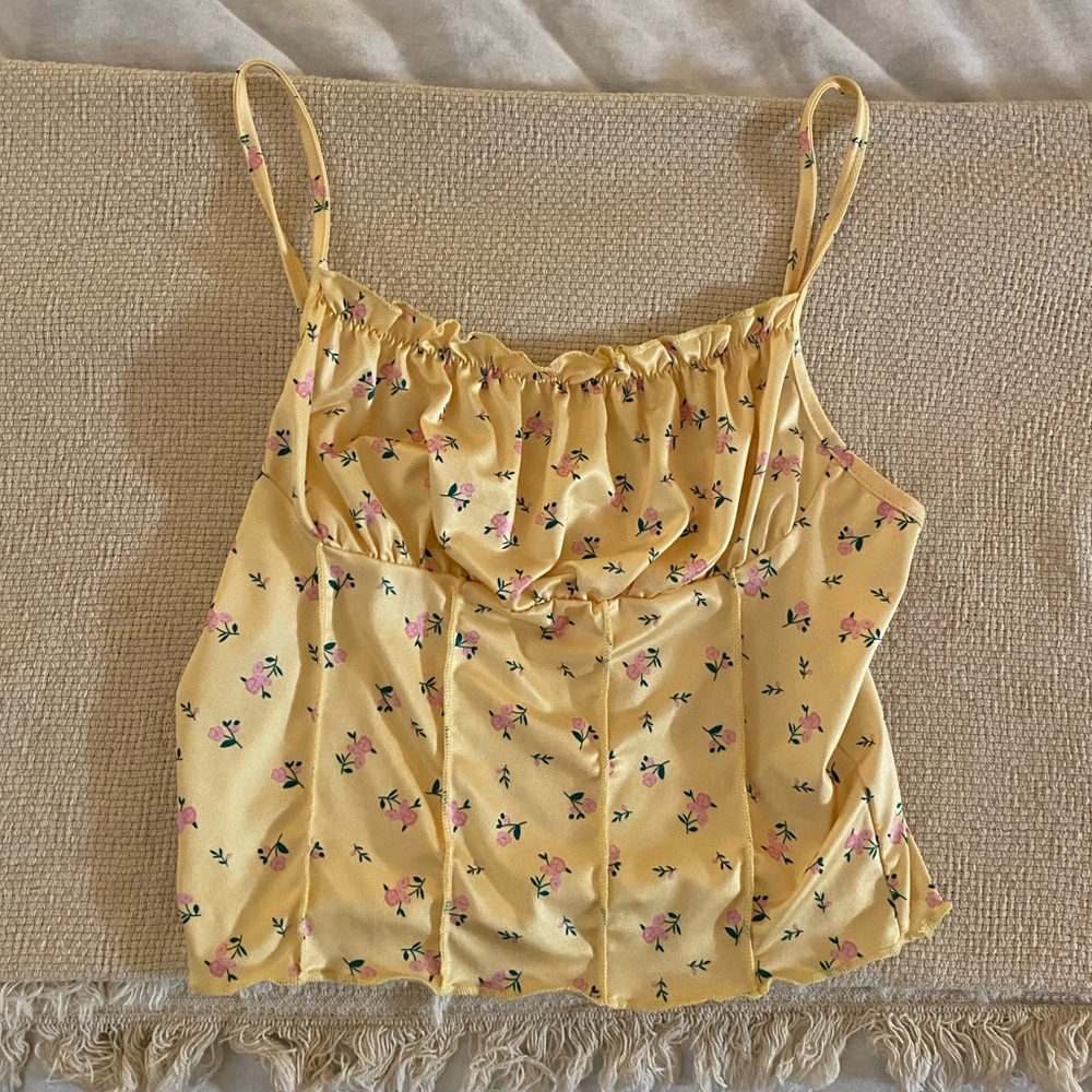 Yellow Flowery Tank Top